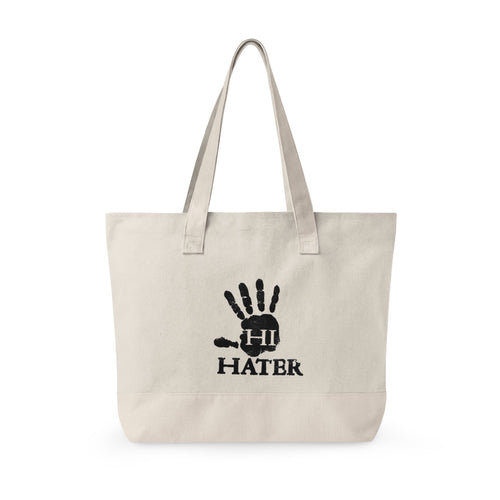 Canvas Tote — Abstract Glitch Art Zippered Tote Bag